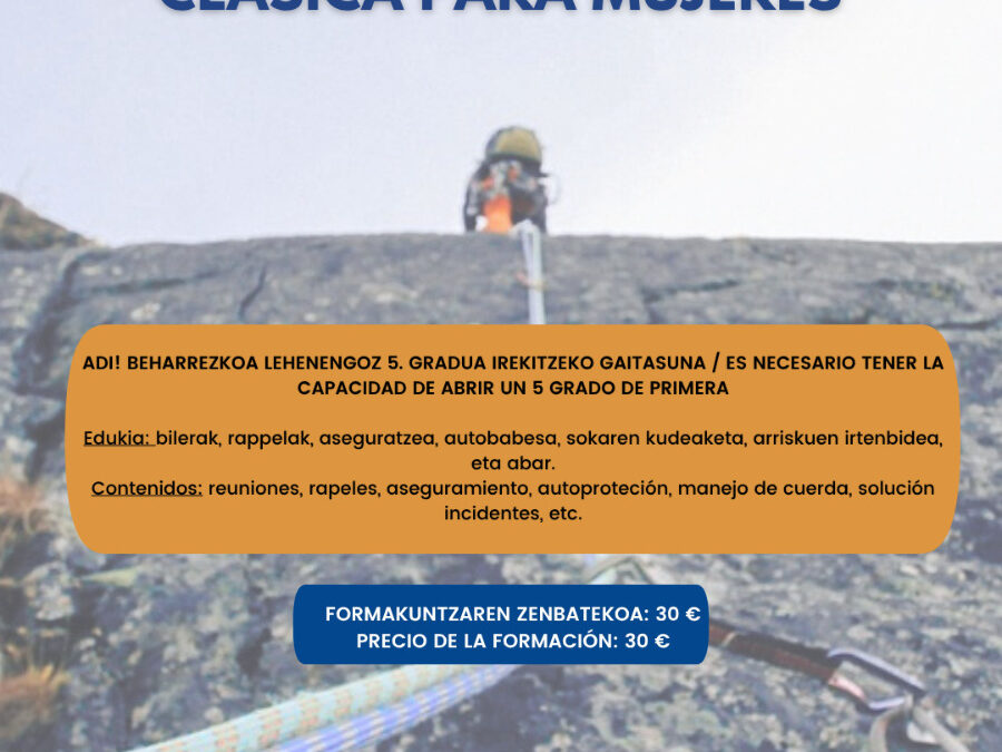 Formación de escalada clásica para mujeres*