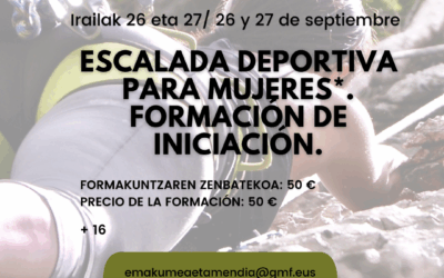 Escalada deportiva para mujeres*. Formación de iniciación.
